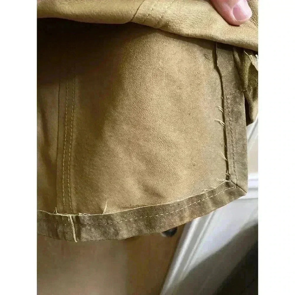 Vintage Telluride Clothing Co Leather Suede blouse Short Sleeve M Tan Button-up - Picture 11 of 13